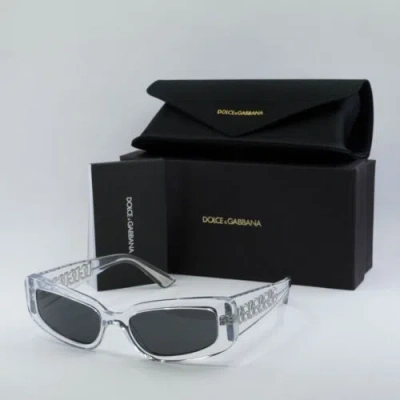 Pre-owned Dolce & Gabbana Dg4445 313387 Crystal/dark Gray 54-18-145 Sunglasses