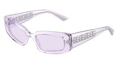Pre-owned Dolce & Gabbana Dg4445 33821a Lillac Transparent Violet 54 Mm Women's Sunglasses In Purple