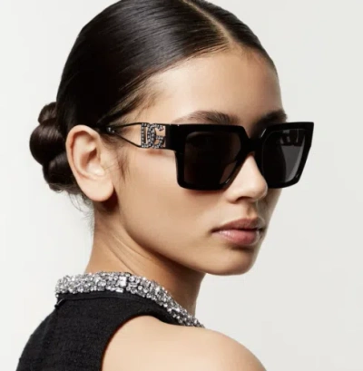 Pre-owned Dolce & Gabbana Dg4446b - 5016g Black Sunglasses In Gray