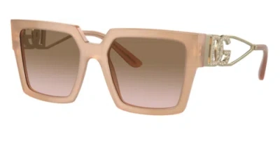 Pre-owned Dolce & Gabbana Dg4446b-343611-53 Rose Pink Sunglasses In Gray