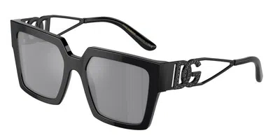 Pre-owned Dolce & Gabbana Dg4446b 501 6g Black Grey Mirror Black 53 Mm Women's Sunglasses