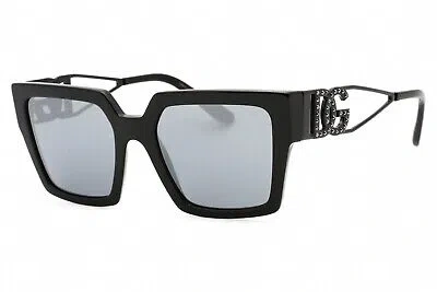 Pre-owned Dolce & Gabbana Dg4446b 501/6g Sunglasses Black Frame Grey Mirror Lens 53mm In Gray