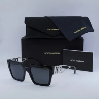 Pre-owned Dolce & Gabbana Dg4446b 501/87 Black/silver/dark Gray 53-19-145 Sunglasses Ne...