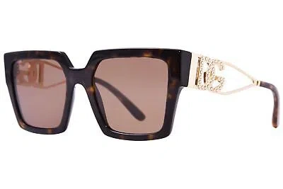 Pre-owned Dolce & Gabbana Dg4446b 502/73 Sunglasses Women's Havana/dark Brown 53mm