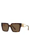 Dolce & Gabbana Tortoiseshell-effect Square-frame Sunglasses In Havana/brown Solid