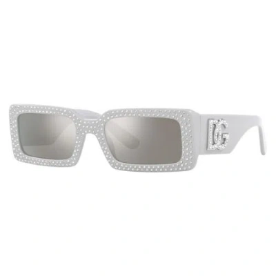 Pre-owned Dolce & Gabbana Dg4447b 34186g Light Grey/light Grey Mirror Silver 53-20-...
