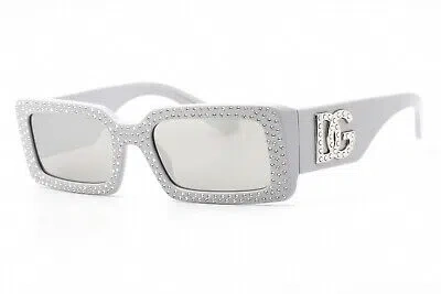 Pre-owned Dolce & Gabbana Dg4447b 34186g Sunglasses Grey Frame Grey Mirror Silver In Gray