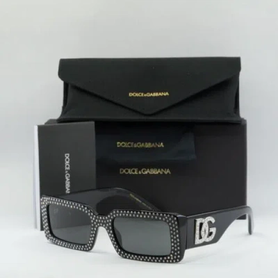 Pre-owned Dolce & Gabbana Dg4447b 501/87 Black/dark Grey 53-20-140 Sunglasses Authe... In Gray