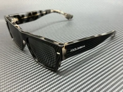 Pre-owned Dolce & Gabbana Dg4451 340387 Havana Dark Grey Men's 57 Mm Sunglasses