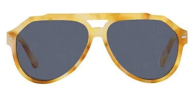 Pre-owned Dolce & Gabbana Dg4452 Sunglasses Yellow Tortoise / Blue Polarized