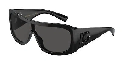Pre-owned Dolce & Gabbana Dg4454 501 87 Black Dark Grey 30 Mm Men's Sunglasses In Gray
