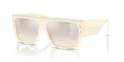 Pre-owned Dolce & Gabbana Dg4459-3427j6-56 Ivory Sunglasses In Yellow