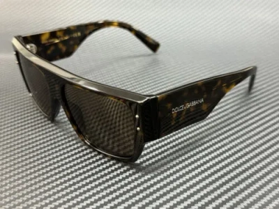 Pre-owned Dolce & Gabbana Dg4459 502 73 Havana Brown 56 Mm Women's Sunglasses