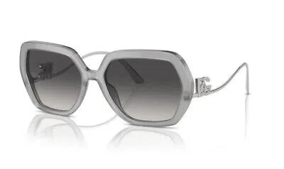 Pre-owned Dolce & Gabbana Dg4468b-34218g-58 Opal Grey Sunglasses In Gray