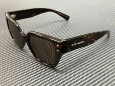 Pre-owned Dolce & Gabbana Dg4471 502 73 Brown Havana Dark Grey Women's 52 Mm Sunglasses