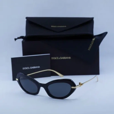 Pre-owned Dolce & Gabbana Dg4473 501/87 Black/dark Grey 52-21-140 Sunglasses Authentic In Gray