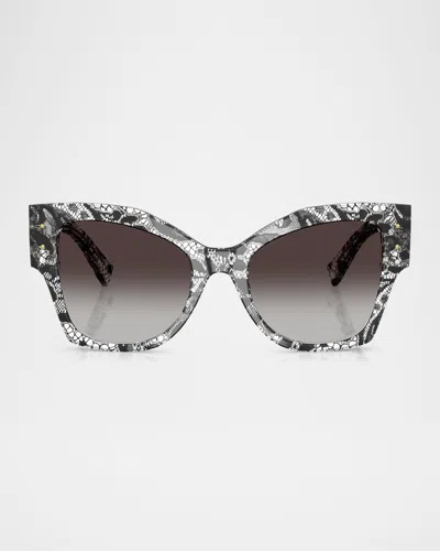 Dolce & Gabbana Dg4478 Lace Cat Eye Sunglasses In Black Lace