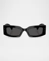 Dolce & Gabbana Acetate Rectangular Sunglasses In Black