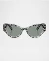 Dolce & Gabbana Dg4480f Lace Butterfly Sunglasses In Black Lace