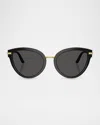 Dolce & Gabbana Dg4492 Butterfly Acetate Sunglasses In Dark Grey