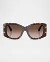Dolce & Gabbana Dg4501 Acetate Butterfly Sunglasses In Brown