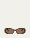 Dolce & Gabbana Dg4502 Oval Acetate Sunglasses In Brown