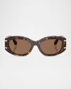 Dolce & Gabbana Dg Logo-plaque Sunglasses In Havana