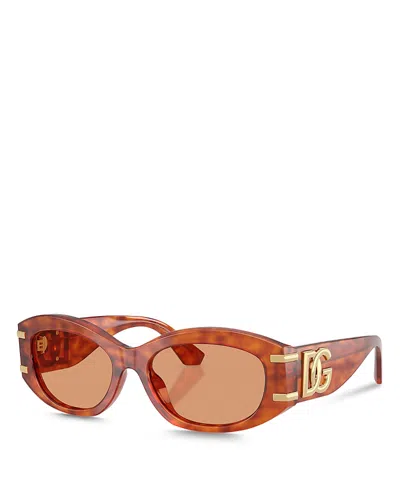 DOLCE & GABBANA DG4502 OVAL SUNGLASSES, 55MM