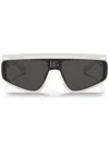 Dolce & Gabbana Dolce&gabbana 146mm Rectangular Sunglasses In White