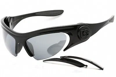 Pre-owned Dolce & Gabbana Dg6192 501/6g Sunglasses Black Frame Grey Mirror Black Lens 58mm In Gray Black