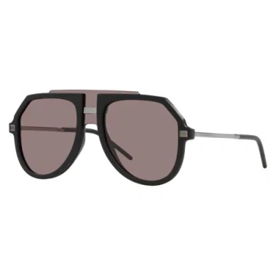 Pre-owned Dolce & Gabbana Dg6195 25257n Matte Black/gunmetal/purple Brown 45-10-145 Sun...