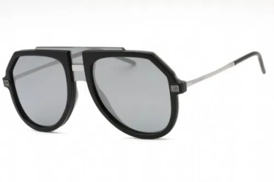 Pre-owned Dolce & Gabbana Dg6195-5016g-45 Sunglasses Size 45mm 145mm 10mm Black Men In Gray