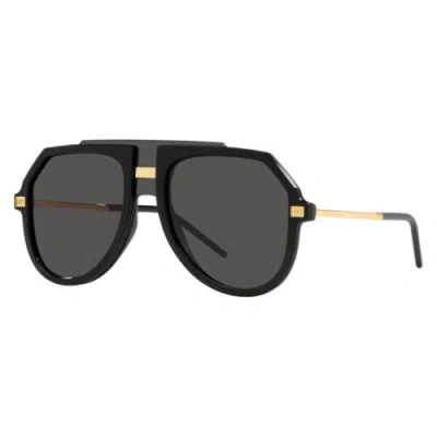 Pre-owned Dolce & Gabbana Dg6195 501/87 Black/gold/dark Gray 45-10-145 Sunglasses