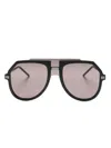 Dolce & Gabbana Dg6195 Pilot-frame Sunglasses In Black