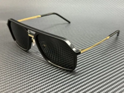Pre-owned Dolce & Gabbana Dg6196 252587 Black Dark Grey Men's 59 Mm Sunglasses