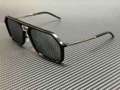 Pre-owned Dolce & Gabbana Dg6196 501 6g Black Grey Mirror Men's 59 Mm Sunglasses In Gray