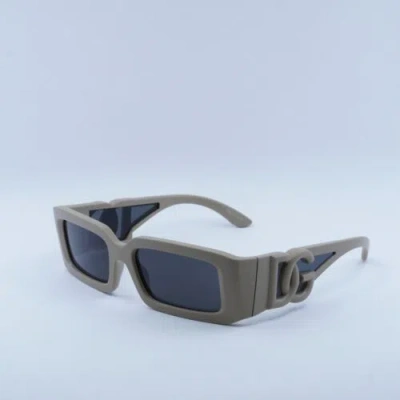 Pre-owned Dolce & Gabbana Dg6197 329287 Rubberized Beige/dark Grey 53-17-130 Sungla... In Gray