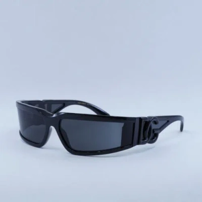 Pre-owned Dolce & Gabbana Dg6198 501/87 Black/dark Grey 63-16-130 Sunglasses Authentic In Gray