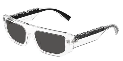 Dolce & Gabbana Dg6203 313387 Men's Sunglasses Clear Size 56 In Gray