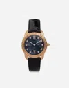Dolce & Gabbana Dg7 Gattopardo Watch In Red Gold With Black Mother Of Pearl And Diamonds In Black