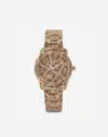 Dolce & Gabbana Dg7 Leo Watch In Red Gold With Brown And Black Diamonds In Gold