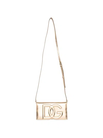Pre-owned Dolce & Gabbana Dg-logo Clutch Bag In Gold