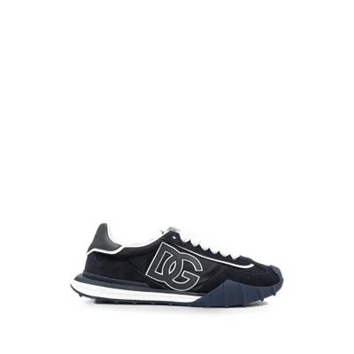 Dolce & Gabbana Dg-logo Lace-up Sneakers In Blue