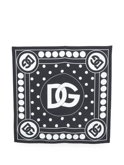 Pre-owned Dolce & Gabbana Dg-logo Scarf In Black