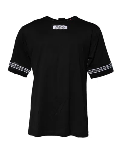 Dolce & Gabbana #dgmillennials Cotton Crew Neck Men's T-shirt In Black