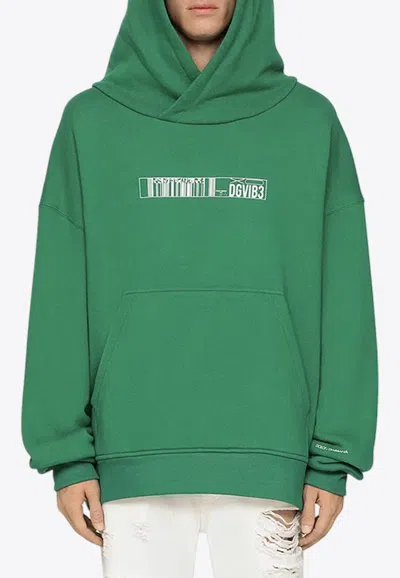 Dolce & Gabbana Dgvib3 Barcode Hooded Sweatshirt In Green
