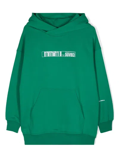 Dolce & Gabbana Dgvib3 Dgvib3-print Cotton Hoodie In Green