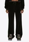 Dolce & Gabbana Chenille Hoodie With Dgvib3 Embroidery In Black