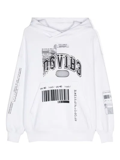 Dolce & Gabbana Dgvib3 Kids' Logo-print Hoodie In White