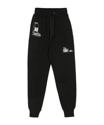 Dolce & Gabbana Kids' Dgvib3 Cotton Track Pants In Black